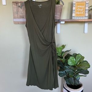 Casual Green Wrap Dress